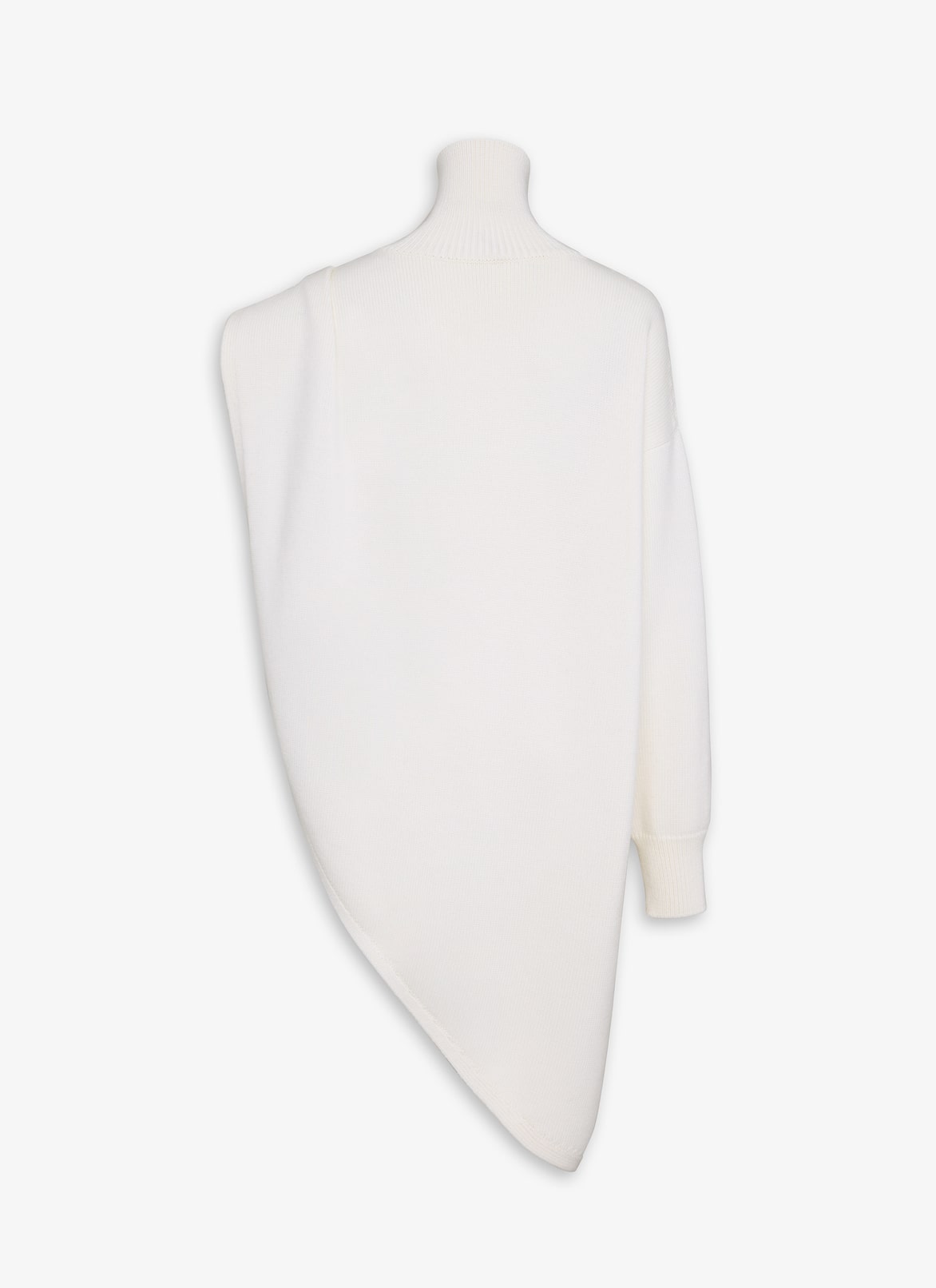 비대칭 케이프 니트 점퍼 ALAÏA NATURAL WHITE 비대칭 케이프 니트 점퍼